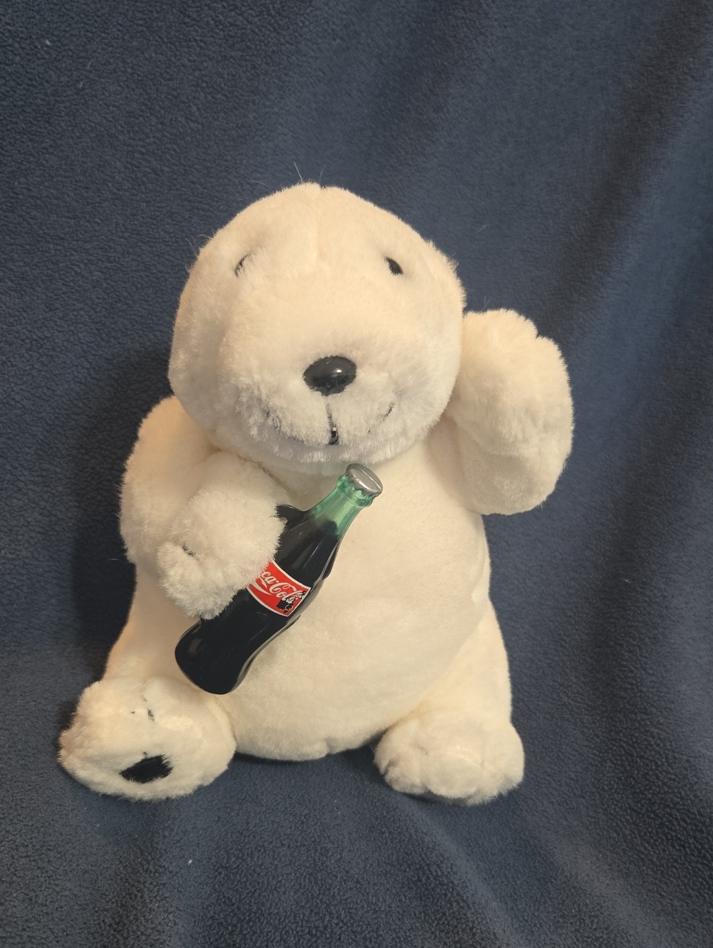 Polar Bear Plush Holding Coca-Cola Bottle